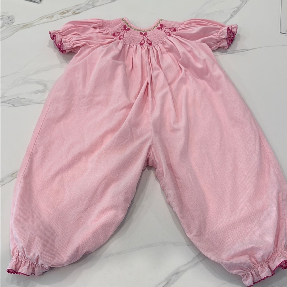Hand smocked Ballet Romper